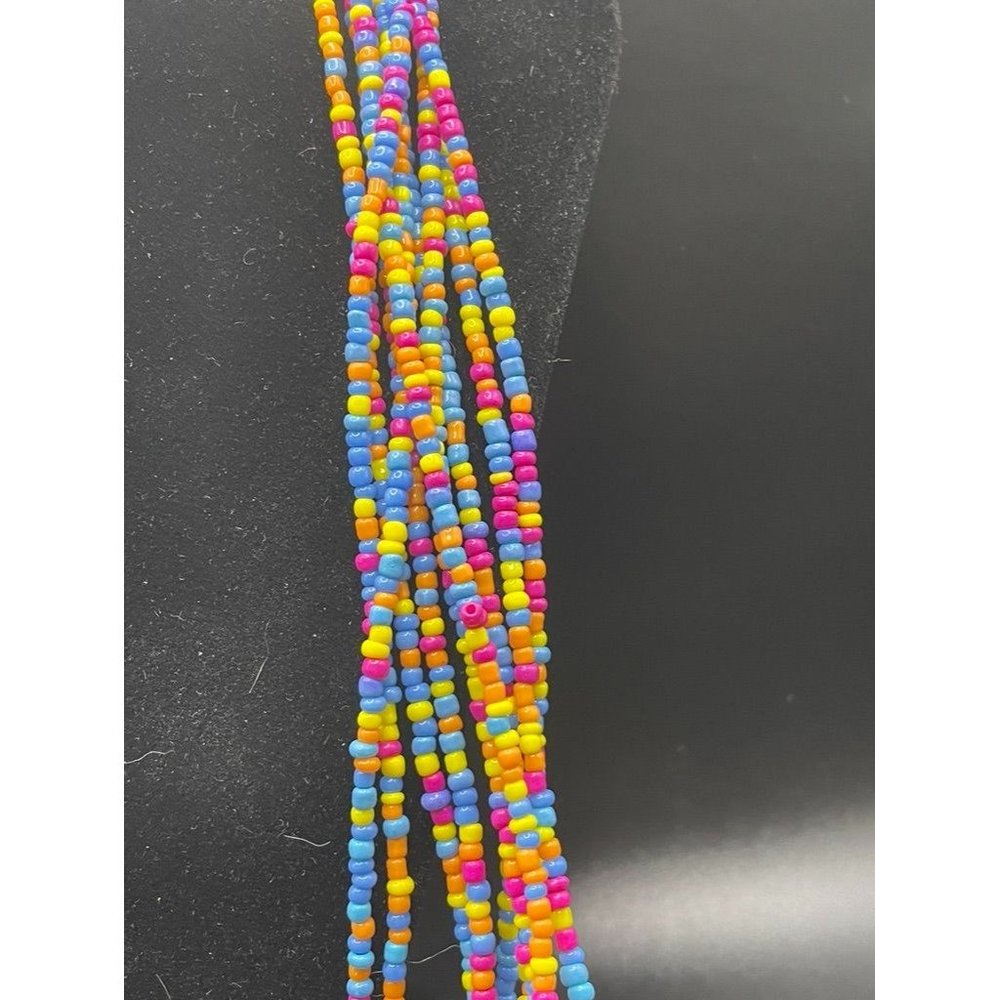 Seed Bead Multi Colored Multi Layered Statement N… - image 5